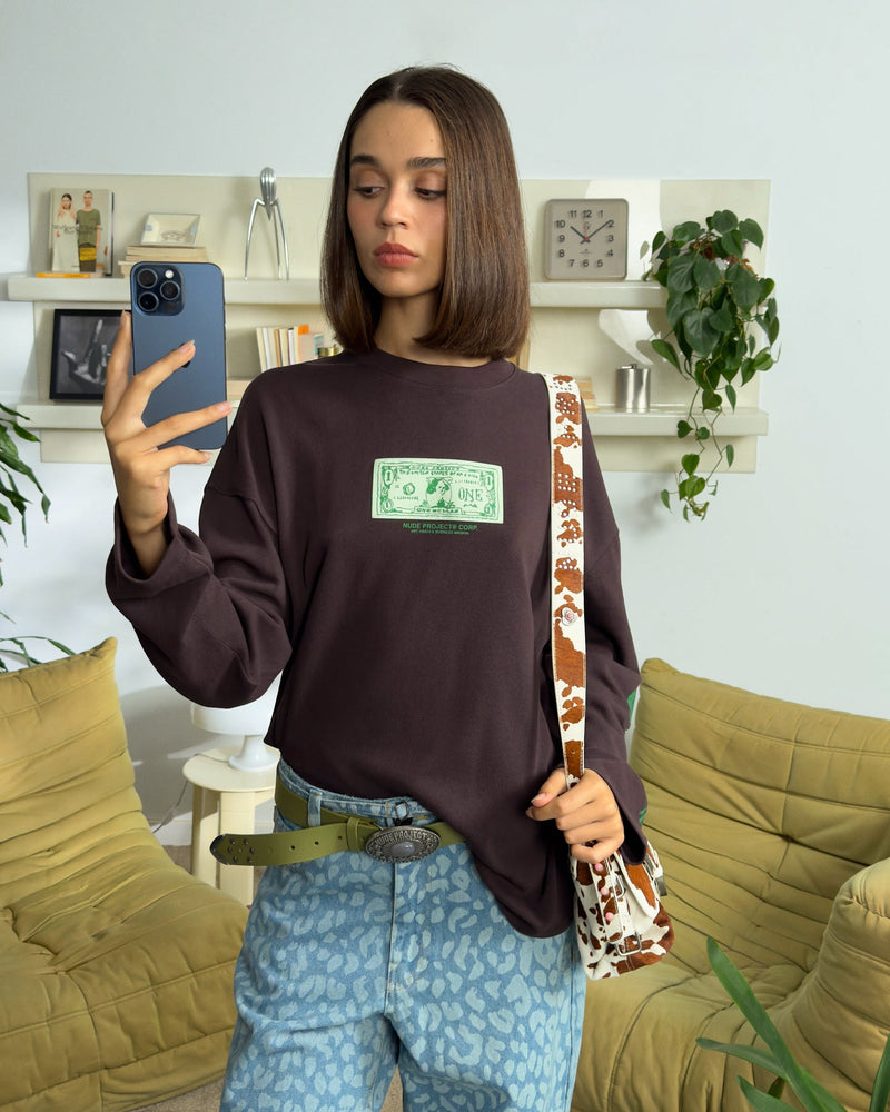 DOLLA LONGSLEEVE TEE BROWN