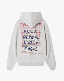 FUCK NORMAL HOODIE GREY MELANGE