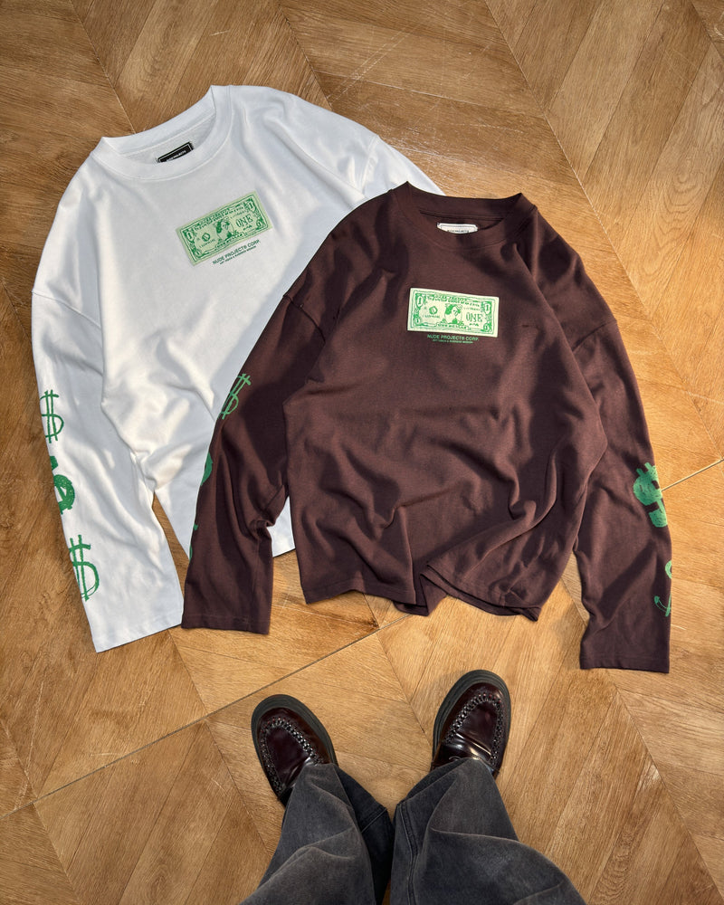 DOLLA LONGSLEEVE TEE BROWN