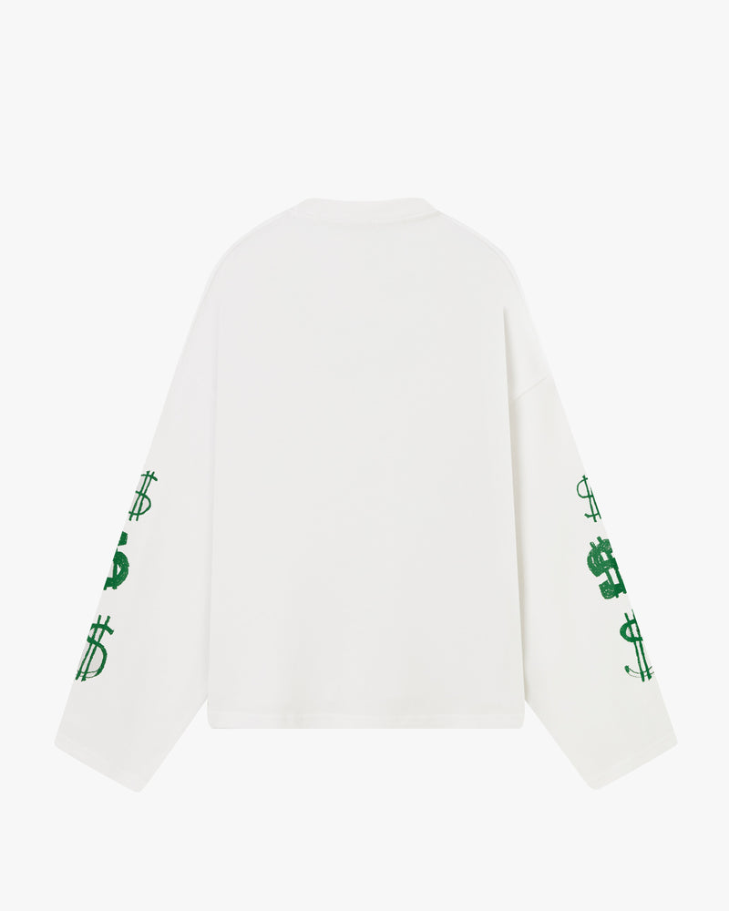 DOLLA LONGSLEEVE TEE WHITE