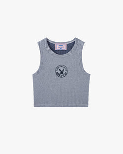 PLAYBOY CONTRAST RIBBED TANK TOP BLUE